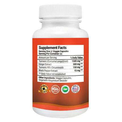 Turmeric with Ginger + Black Pepper 1500mg