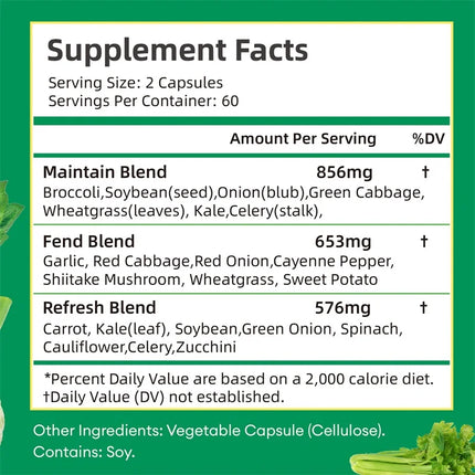 Veggies Supplement Filled with Vitamins and Minerals
