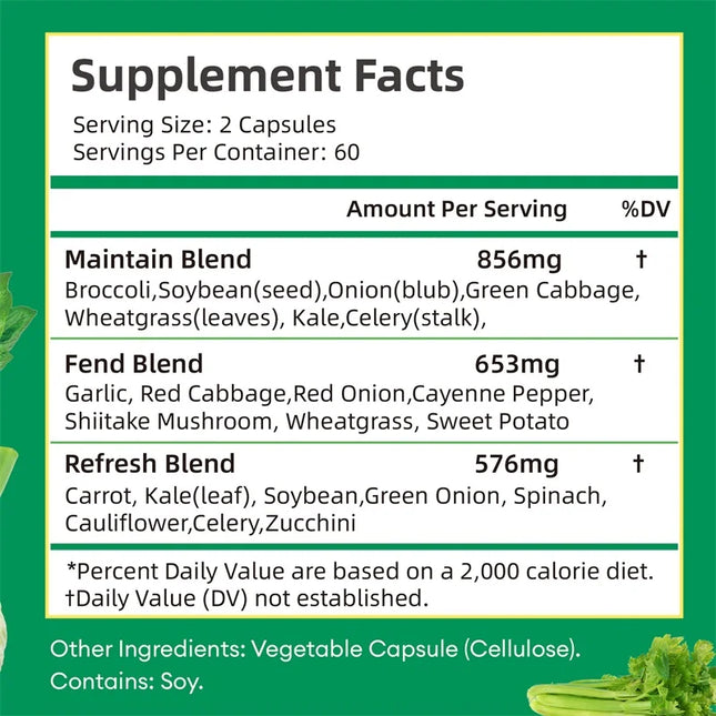 Veggies Supplement Filled with Vitamins and Minerals